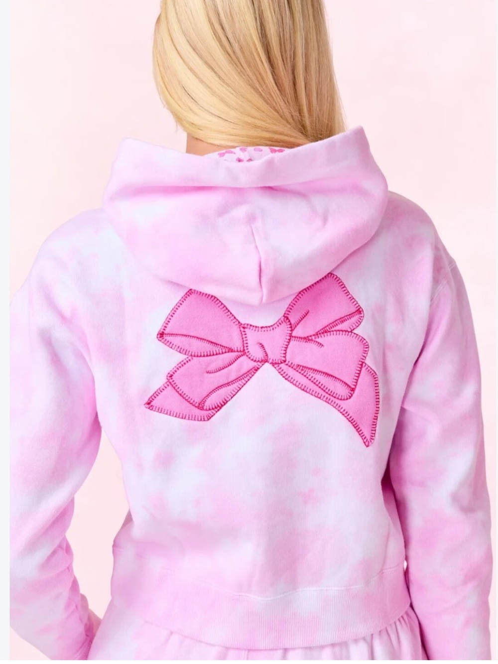 NWT Loveshackfancy x Roller Rabbit pink bow sweatshirt sz large